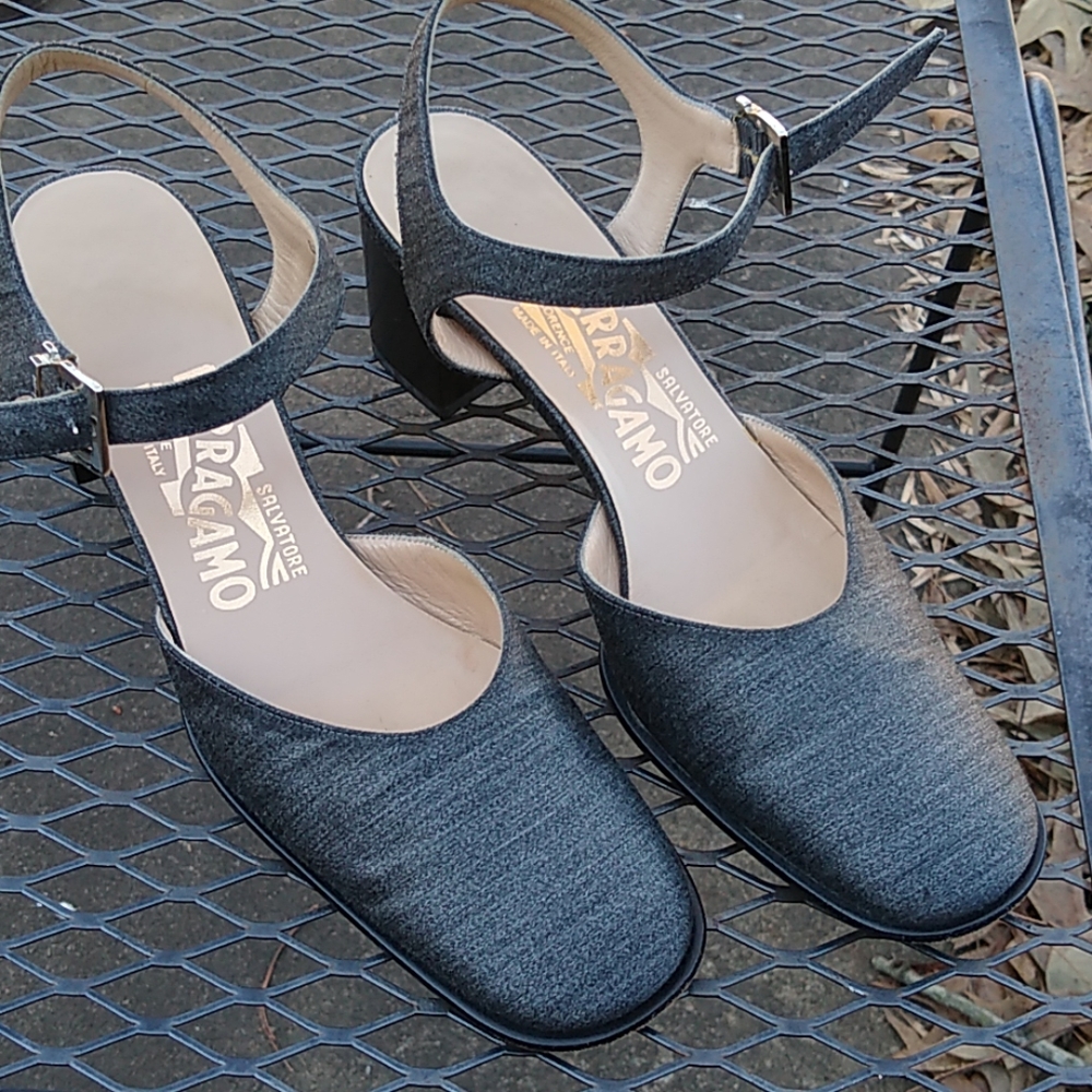 Ferragamo sling back heels size 7 AAA